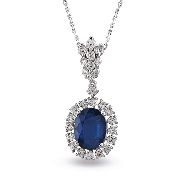 Harem Altın 2.09 Ct Pırlanta Safir Kolye RTKL49 ürün görseli 1