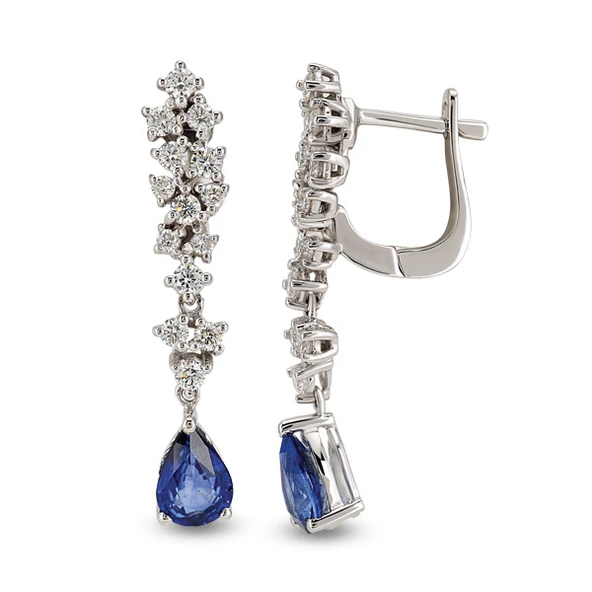 Harem Altın 2.12 Ct Pırlantalı Safir Küpe RTK11 ürün görseli 1