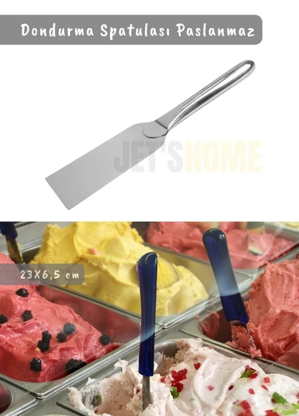 Dondurma Spatulası Paslanmaz Çelik Spatula Dondurma Kazıyıcı  No: 1 23X6,5 cm ürün görseli 1