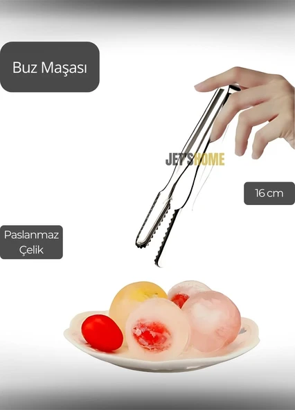 Buz Maşası Paslanmaz Buz Kaşığı Çelik İnox 16 cm ürün görseli 1