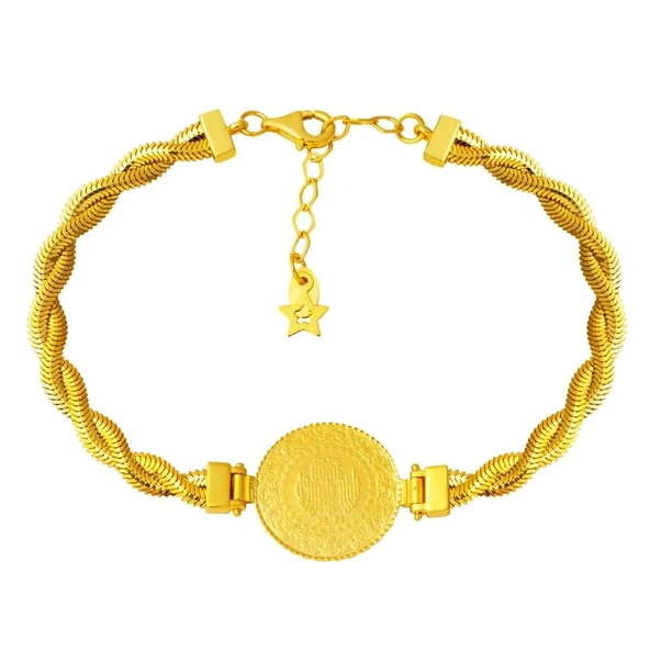 Harem Altın Örgü İtalyan Zincirli Çeyrek Bileklik BIL59 ürün görseli 1