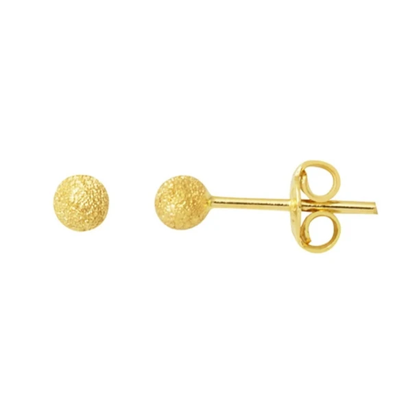 Harem Altın 3 mm Kumlu Top Küpe KP096 ürün görseli 1