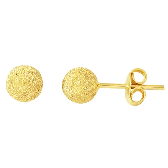 Harem Altın 6 mm Kumlu 14 Ayar Altın Top Küpe KP107 ürün görseli 1