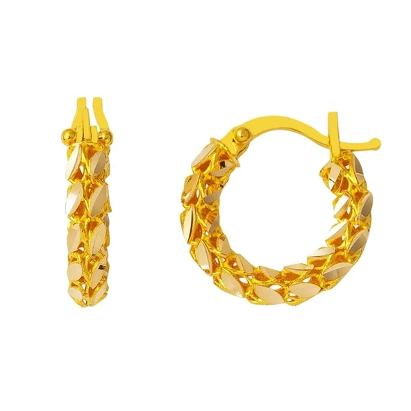 Harem Altın 2 cm Çaplı Pullu Halka Küpe KP055 ürün görseli 1