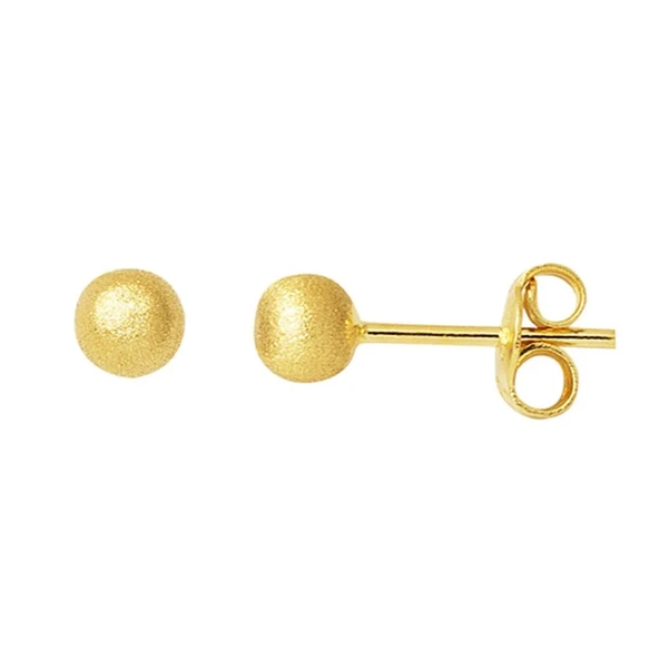 Harem Altın 4 mm Kumlu Top Küpe KP099 ürün görseli 1