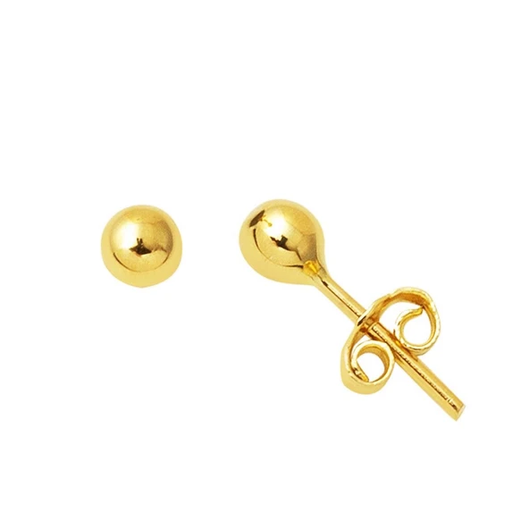 Harem Altın 4 mm 14 Ayar Altın Top Küpe KP100 ürün görseli 1