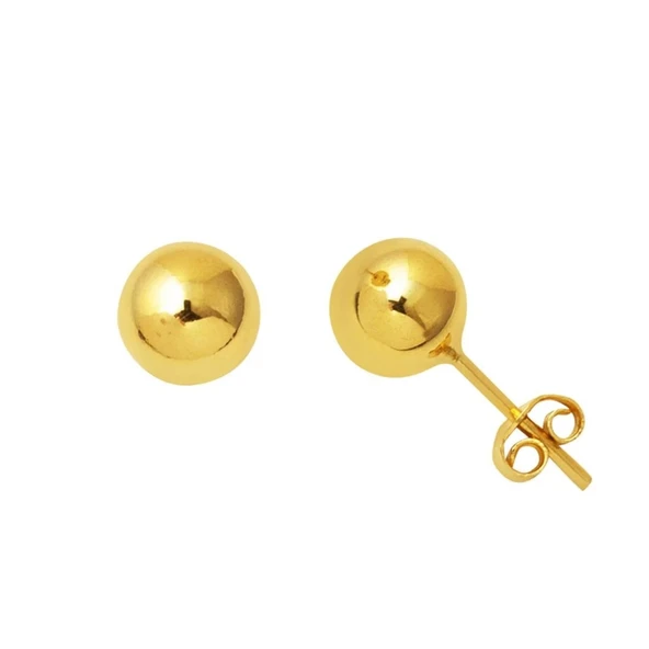 Harem Altın 8 mm 14 Ayar Altın Top Küpe KP116 ürün görseli 1