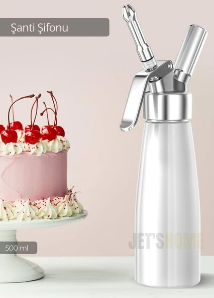 Krem Dağıtıcı Şanti Sifonu Tatlı Hazırlama Sifonu Krema Sifonu Whip Sifon Alüminyum 500 ml ürün görseli 1