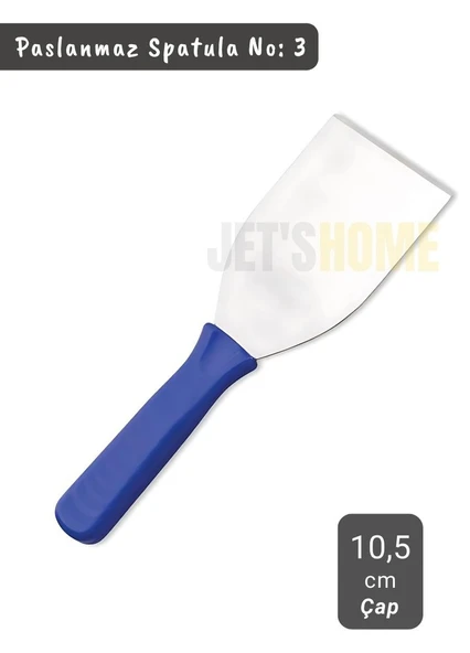 Börek Kesici Paslanmaz Çelik Pasta Spatulası Pizza Kesici Mavi Saplı No:3 Çap 10,5 cm ürün görseli 1