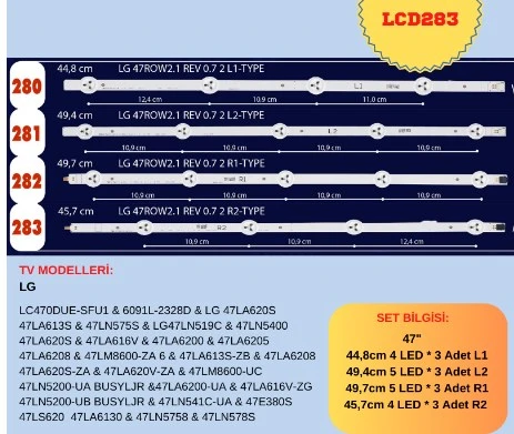 LG 47LA620S, 47LN575V, 47LA620V, TV LED BAR, 47'' ROW2.1 REV0.7, TV LED BAR ürün görseli 1