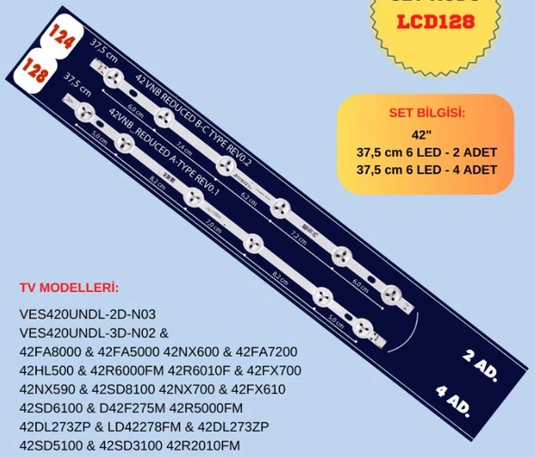 VESTEL 42FA8000, 42FA5000 & 42NX600 & 42FA7200 & 42HL500 & 42R6000FM  & 42R6010F & 42FX700 & 42NX590 & 42SD8100 & 42NX700 42FX610 & 42SD6100 & D42F275M LED BAR ürün görseli 1