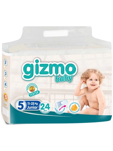 Gizmo Bebek Bezi Paketi 11 - 25 kg 5 Numara 24'lü ürün görseli 1
