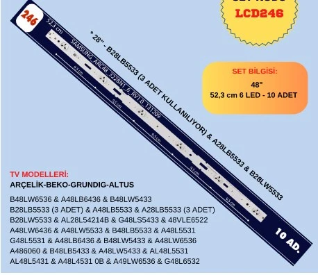 B48-LB-5433, B48-LW-6436, B48-LB-5533, B48-LB-6536, B48-LW-5533,  B48-LW-6536, B48L 4531, G48 LS 5433, G48-LB-5433, G48L 6532, G48L 5531, 48 VLE 685,  G48-L-6532, G48 LS 5533, 48 VLE 5520 LED BAR ürün görseli 1