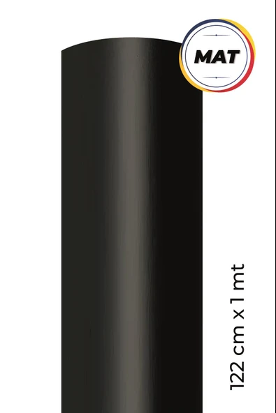 Mat Siyah Kendinden Yapışkanlı Kaplama Folyosu 122 CM X 1 MT ürün görseli 1