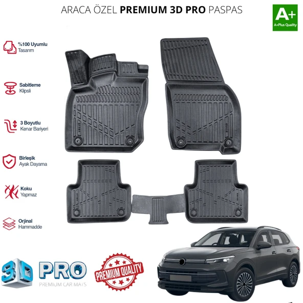 VOLKSWAGEN TİGUAN ARACA ÖZEL 3D PASPAS 2024 2025 2026 2027 ürün görseli 1