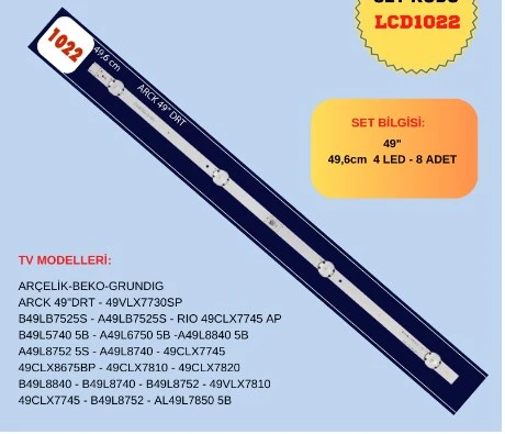 AL49L 7850, AL49L 8850, A49L 8752,  A49L 8740, A49L 8840, B49L 8752, B49L 8740, B49L 8840, 49 VLX 7730, 49 CLX 7745, 49 VLX 7810, 49 CLX 7820  TV LED BAR ürün görseli 1