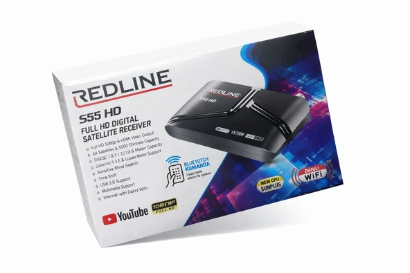 Redline S55 Dahili Wifi Full Hd Uydu Alıcısı,  Bluetooth Kumandalı Özelikli ürün görseli 1