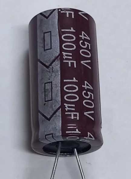 100uf 450v, 100mf 450v Kondansatör 18x35mm ürün görseli 1