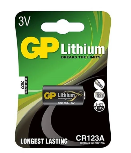 GP Batteries  GPCR123A DL123A, CR123A Boy Lityum Pil 3 Volt , 1 adet ürün görseli 1