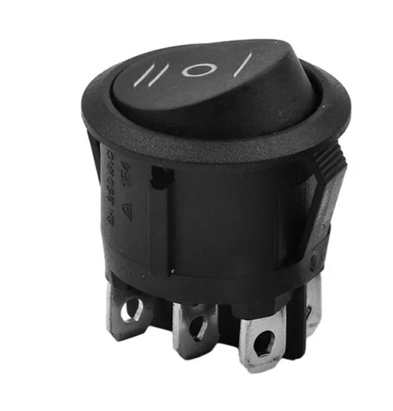 YUVARLAK ANAHTAR ON-OFF-ON 6P SİYAH (IC-134-6) ürün görseli 1