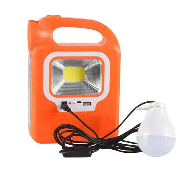 POWERMASTER HB-6399A COB LEDLİ SOLARLI 3 KADEMELİ USB ÇIKIŞLI ŞARJLI IŞILDAK FENER ürün görseli 1