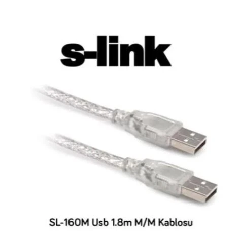S-link SL-160M 1.8mt Usb m-m Kablo iki ucu erkek ürün görseli 1