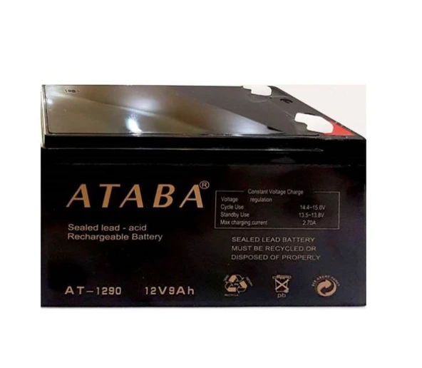 AKU 12V 9AH ATABA, Bakımsız Kuru Ups Akü ,2 12 V 9 Ah Kuru Akü12V 9AH 9,5-6,5-,15 cm ürün görseli 1