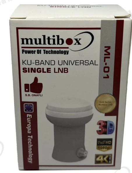 Multibox MB Tekli ( Single ) LNB Gold, 4k Full Hd Tekli Lnb Çıkışlı  Tüm Tv Ve Çanak Anten İle Uyumlu ürün görseli 1