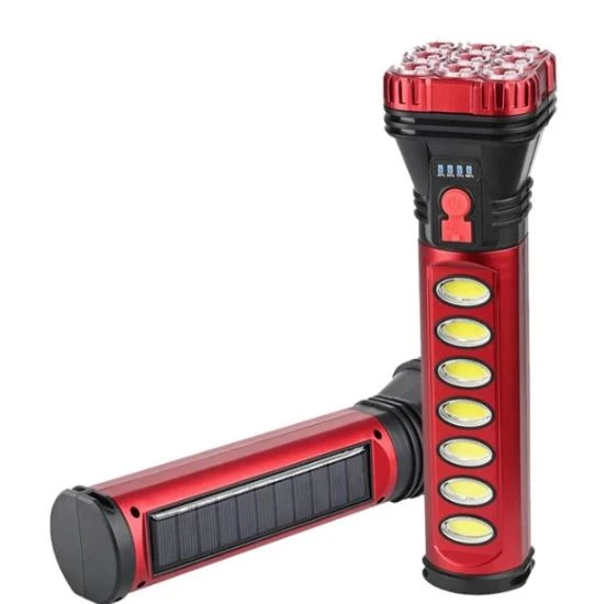 POWERMASTER HB-707-2 9+4 LEDLİ SOLAR + ŞARJLI EL FENERİ ürün görseli 1