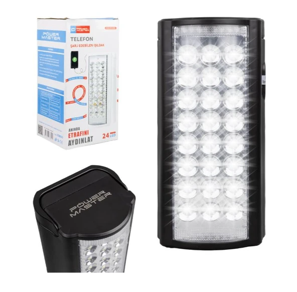 POWERMASTER PM-23800 24 LEDLİ TELEFON ŞARJ EDEBİLEN IŞILDAK (6V4A AKÜLÜ  POWERBANK ÖZELLİKLİ) ürün görseli 1