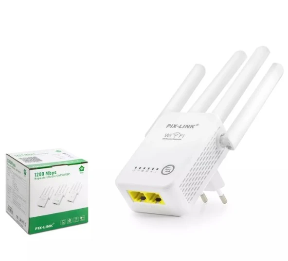 Pix-Link WR48D4Q Wi-Fi Repeater Router AP 300Mbps,  4 Antenli Güçlü Sinyal Artırıcı ürün görseli 1