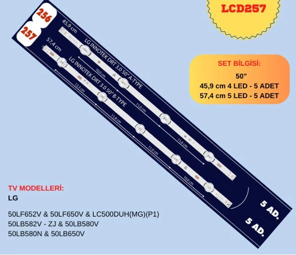 LG 50LF652V-50LF650V-LC500DUH(MG)(P1-50LB582V - ZJ-50LB580V-50LB580N-50LB650 LED BAR ürün görseli 1