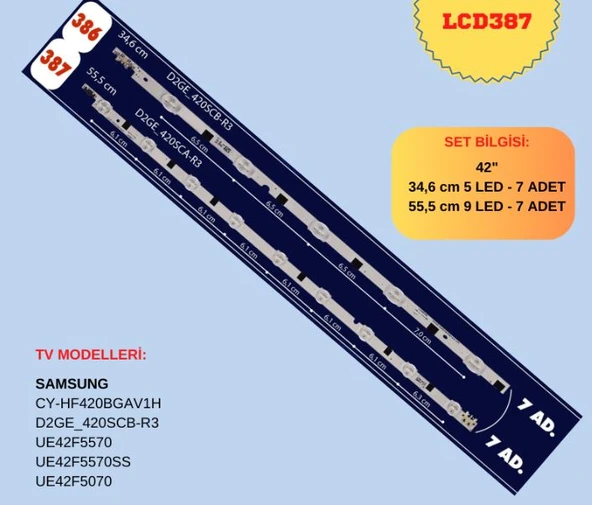 SAMSUNG UE42F5070-CY-HF420BGAV1H-UE42F5570-UE42F5570SS LED BAR ürün görseli 1