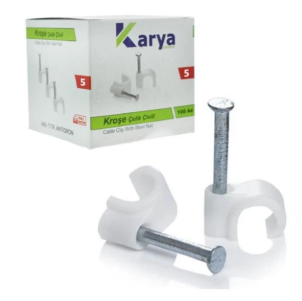 KARYA 5 NUMARA 10 MM KROŞE (100'LÜ PAKET)(2X4 - 4X4 ANTİGRON KABLOLAR İÇİN) ürün görseli 1