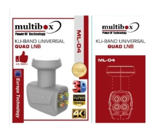 Ml-04, Multibox Universal Full Hd 4k, Dörtlü Quad Lnb 4  Çıkışlı  Tüm Tv Ve Çanak Antenlere Uyumlu ürün görseli 1