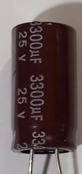 3300uf 25v, 3300mf 25v Kondansatör 10x25 ürün görseli 1