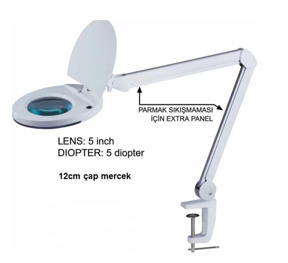 SWAT MAGNIFIER BÜYÜTEÇ HZB129. ,45 Ledlı Masaya Monte, Lambalı 5x Mercek ürün görseli 1