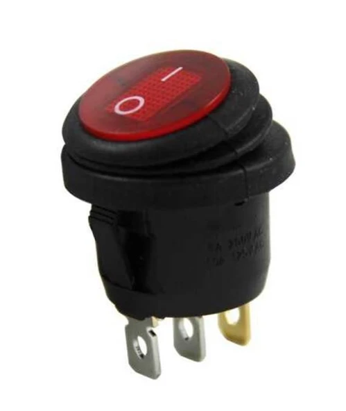 IC-131W YUVARLAK 220 VOLT IŞIKLI SU GEÇİRMEZ ON/OFF ANAHTAR ürün görseli 1