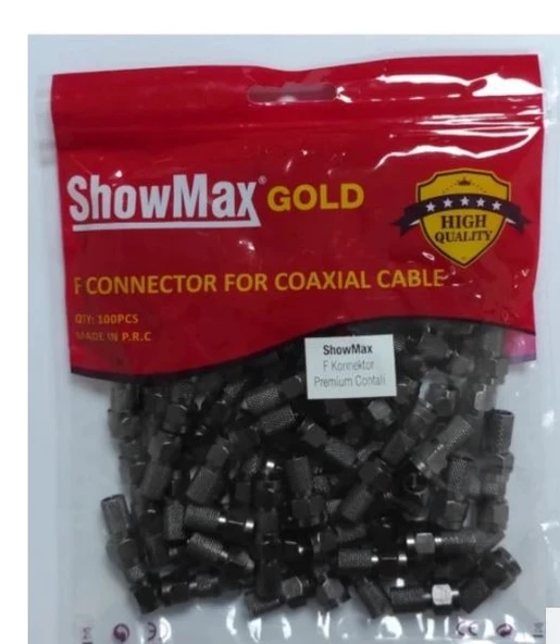 Showmax Gold Premıum Contalı Black F Konnektör 100 Adet ürün görseli 1