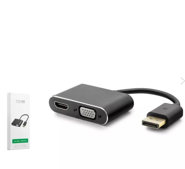 Hadron Hdx7822 Dısplay (M) To Hdmı + Vga (F) Adaptör 4k 1080p 22cm Siyah ürün görseli 1