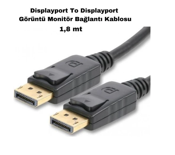 1. Metre Dp To Dp Displayport 1.5 Mt Erkek Display Kablo, Görüntü Monitör Kablosu ürün görseli 1