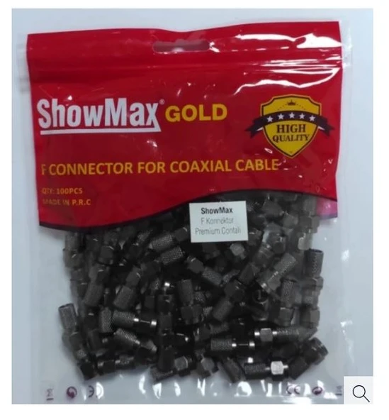 Showmax Gold Premıum Contalı Black F Konnektör 50 adet ürün görseli 1