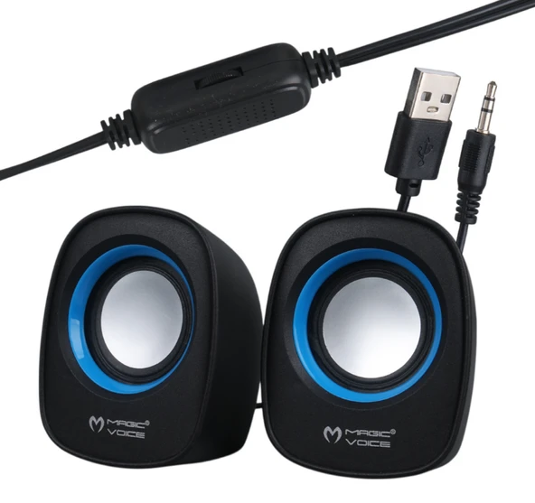 MAGICVOICE D-05A MİNİ 5 WATT 4 OHM MULTİMEDİA 1+1 USB SPEAKER - HOPARLÖR ürün görseli 1