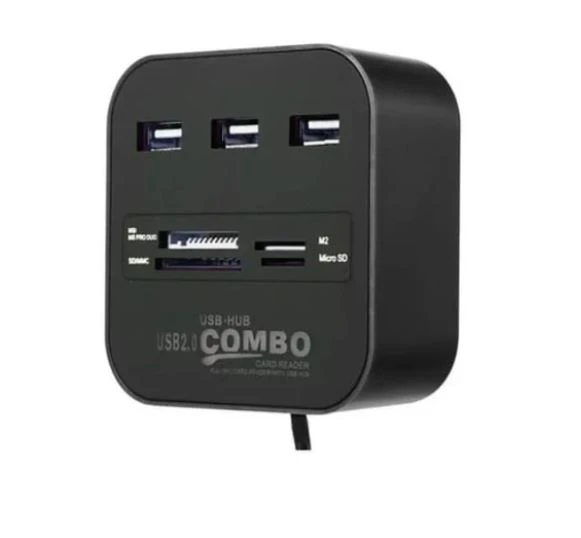 HADRON HDX7006 USB HUB COMBO 3 USB + MS + SD + M2 + TF 7IN1 SİYAH ürün görseli 1