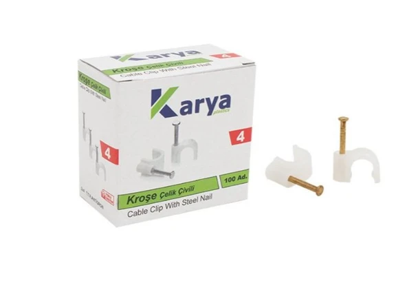 KARYA 4 NUMARA ÇELİK ÇİVİLİ 8 MM KROŞE (100'LÜ PAKET)(2X4 ANTİGRON KABLOLAR İÇİN) ürün görseli 1