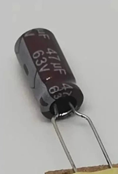 47uf 63v, 47mf 63v Kondansatör 6x11 ürün görseli 1