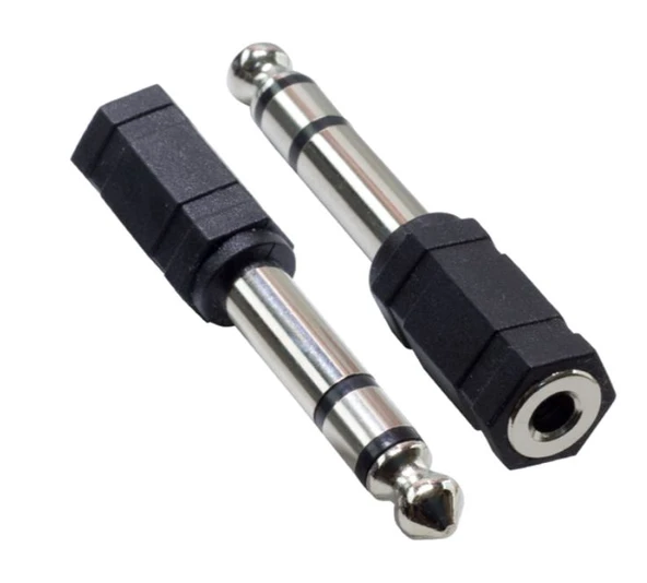 6.3 MM STEREO ERKEK/3.5MM DİŞİ ÇEVİRİCİ (3.5MM-6.3MM YÜKSELTİCİ) ürün görseli 1
