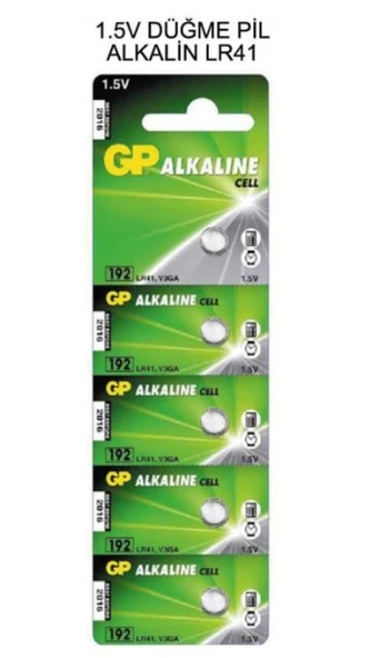 Gp Gp192-c5 Lr41 alkalin Düğme Pil 5'li Paket ürün görseli 1