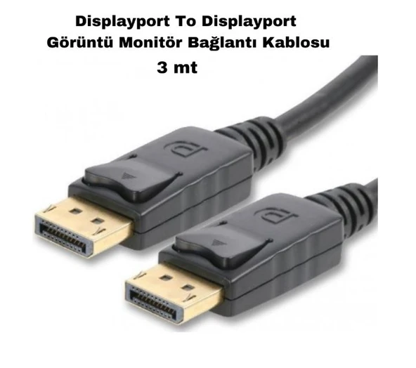 3 Metre Dp To Dp Displayport, 3 Mt Erkek Display Kablo, Görüntü Monitör Kablosu ürün görseli 1