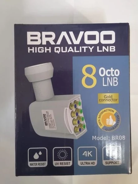Bravoo 8 Octo 4k 3d Yüksek Kalite Lnb, 8 Çıkşı Lı Tüm Çanak Anten  Ve Tv Ler Ile Uyumlu ürün görseli 1